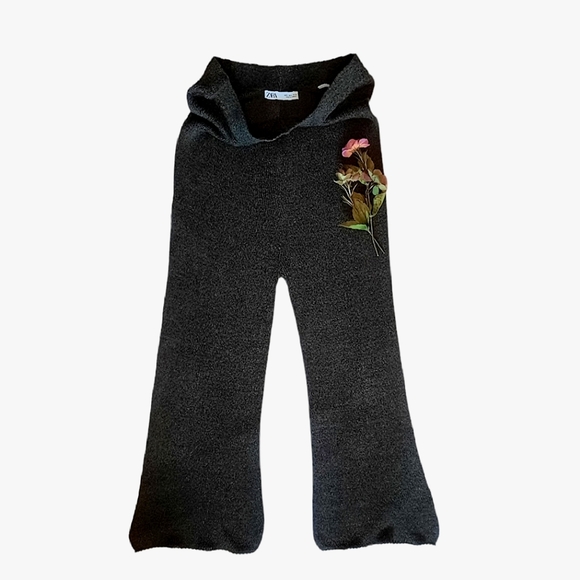 ZARA Knit Wide Leg Pants, High Rise - Picture 4 of 9